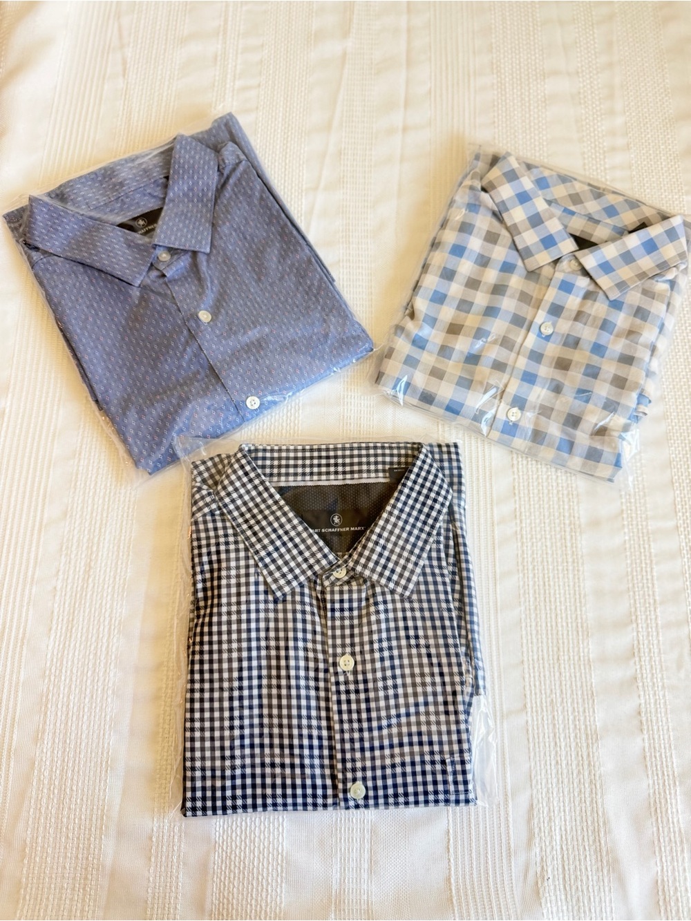 Bundle of 3 Hart Schaffner Marx Shirts, 100% Cotton